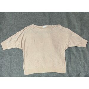 89th + Madison Womens 1X Sweater Tan Studded Dolman Sleeve Knit Top